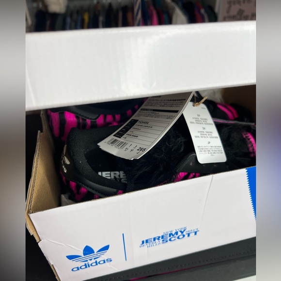 ADIDAS Campus 80s x Jeremy Scott Bones Shoes Pink Black Zebra - Picture 9 of 11